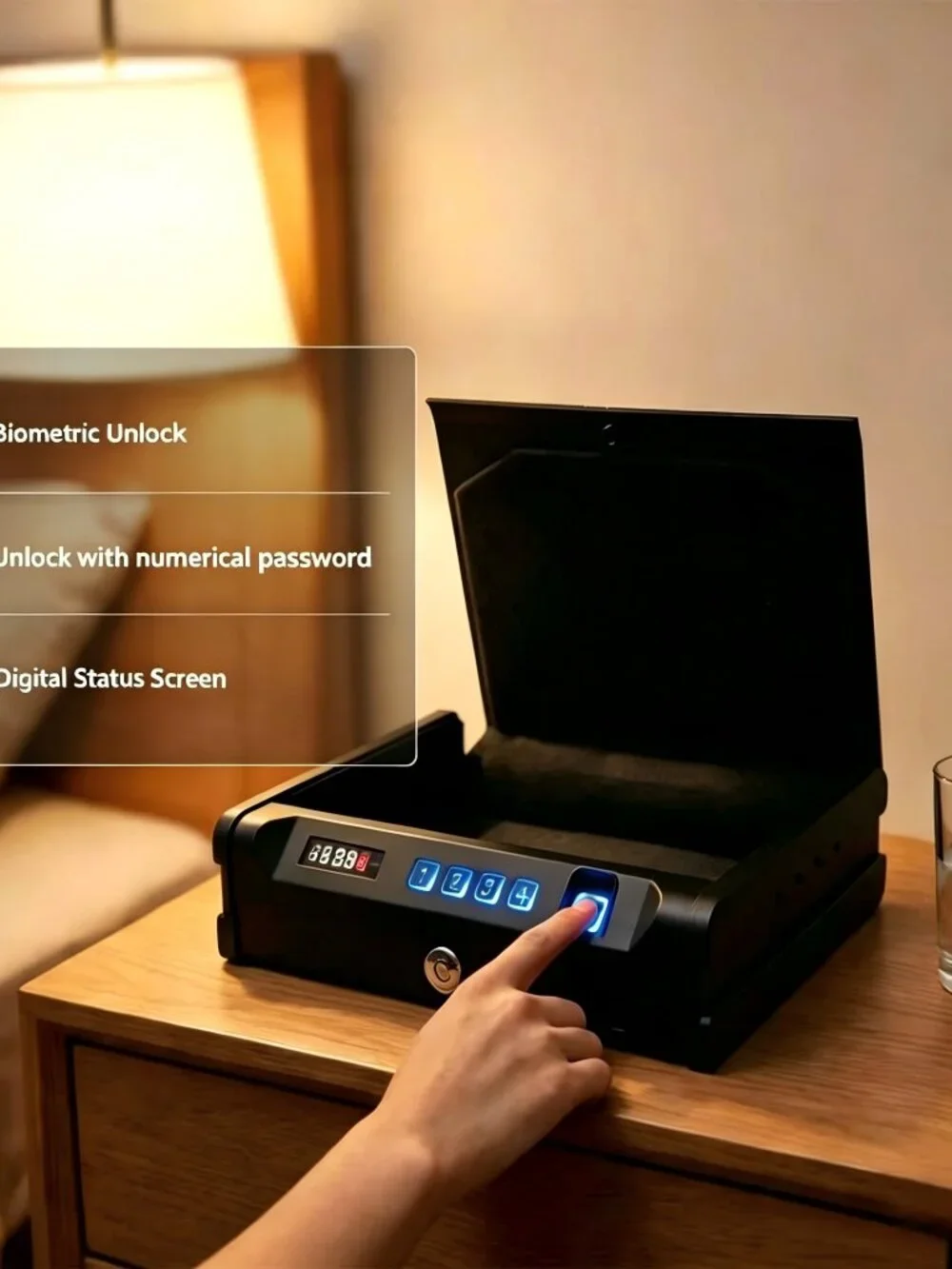 Biometric Quick Access Gun Safe ,3-Ways Unlock Fingerprint Digital PIN Key
